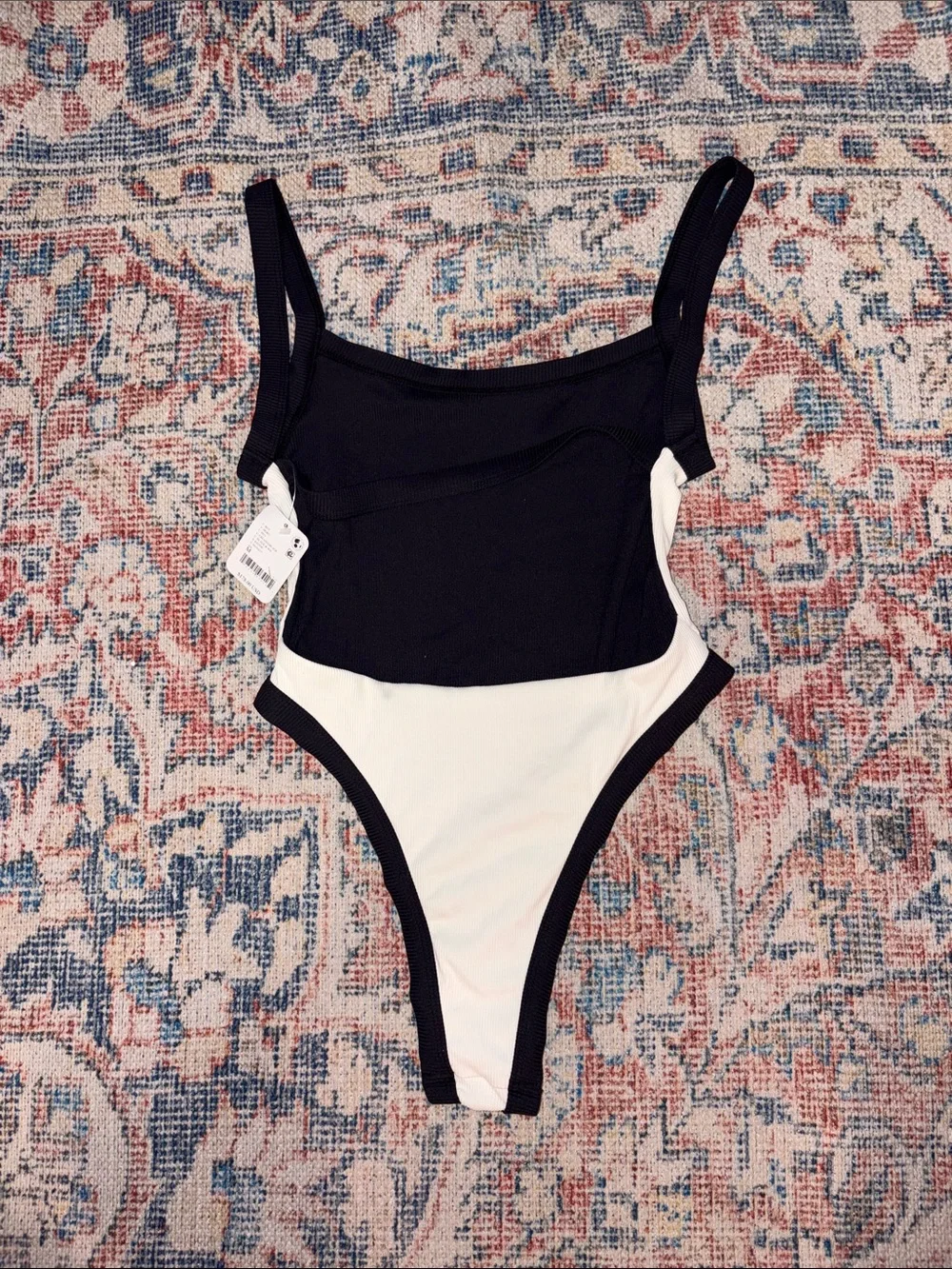 Kya Reversible Lena One Piece Swimsuit in Black/Cream SZ M NWT